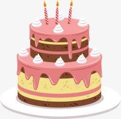 生日生日蛋糕美味双层巧克力蛋糕矢量图高清图片