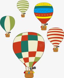 热气球氢气球卡通矢量图素材