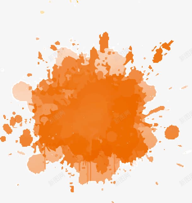 橘色墨迹png免抠素材_88icon https://88icon.com ai 喷溅 墨水 墨滴 墨迹 手绘 橘红 水彩 淡橘色 素材