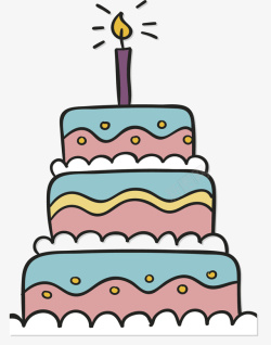 像素图生日快乐三层蛋糕矢量图高清图片