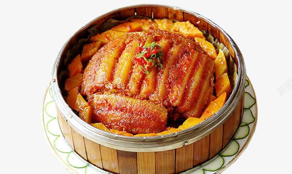 饭店经典菜粉蒸肉png免抠素材_88icon https://88icon.com 淮扬菜 竹笼 美食 肉