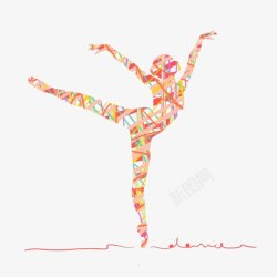 女性身材轮廓一个女人跳舞的抽象轮廓高清图片