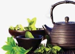 紫砂壶茶叶素材