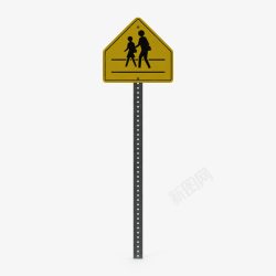 公路指示牌学校跨越标志高清图片