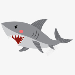 扁平化海洋凶猛的鲨鱼矢量图高清图片