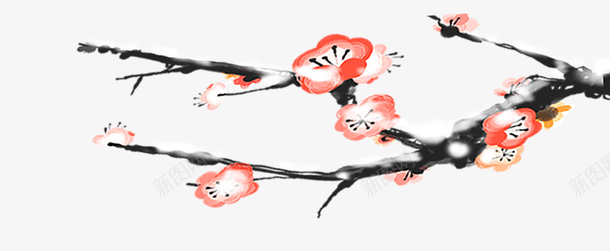 复古水墨傲骨梅花背景装饰psd免抠素材_88icon https://88icon.com 傲骨 山水 梅花 梅花照片 水墨 装饰 风景