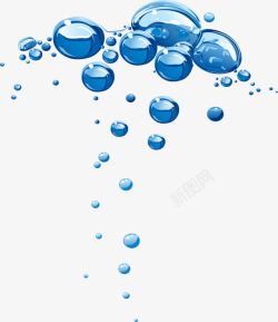 海底半透明水泡蓝色水泡效果元素高清图片