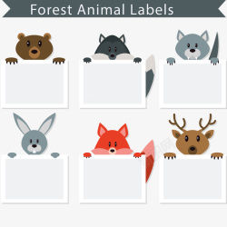 小动物贴纸创意森林动物标签矢量图高清图片