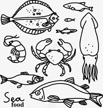 矢量章鱼手绘海底动物矢量图图标图标