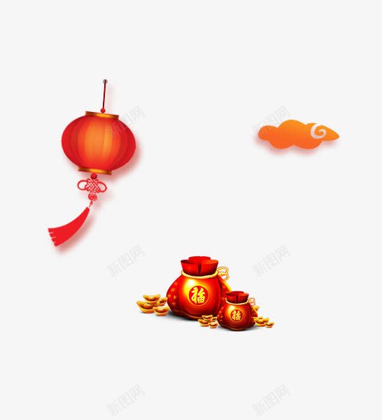 2017新年好png免抠素材_88icon https://88icon.com 2017 元宝 新年好 灯笼 祥云 红包 红色 鸡年