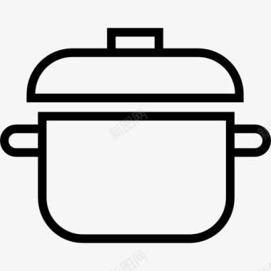 厨房用具砂锅的轮廓覆盖图标图标
