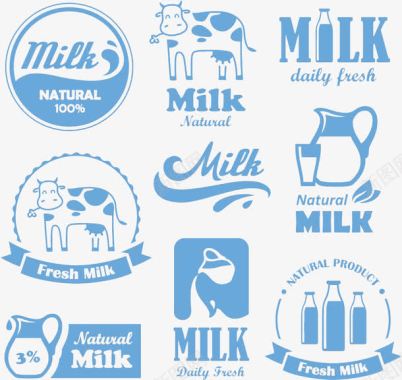 文字背景图形牛奶英文字母标志图标图标