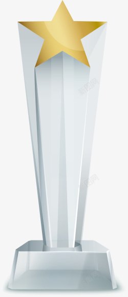 水晶奖杯包装盒五角星比赛奖杯高清图片