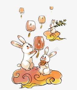中秋卡通兔子素材