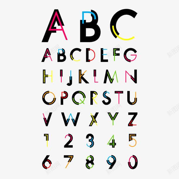 26个字母和10个数字png免抠素材_88icon https://88icon.com 字母 彩色 数字 黑色