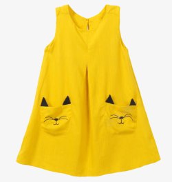 夏季童装猫咪图案背心裙高清图片