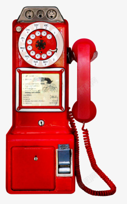 电话亭红色红色欧式复古电话机高清图片