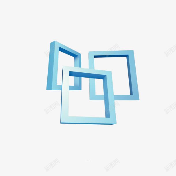 蓝色几何方框png免抠素材_88icon https://88icon.com 几何 几何线条 方框 正方体 正方体线条 正方形 立体方框 线条 蓝色