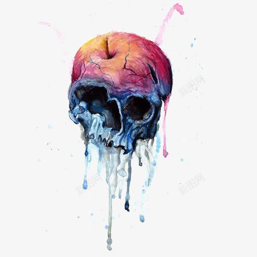 彩色纹理骷髅头元素psd免抠素材_88icon https://88icon.com 创意 彩色 毒品 水墨 水滴 眼睛 纹理 质感 骷髅图