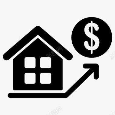 简约房子房价上涨图标图标