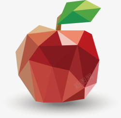 低多边形几何水果苹果矢量图素材