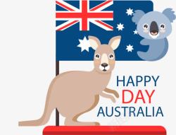 考拉袋鼠澳大利亚节日海报素材