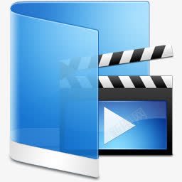 视觉蓝色视频文件夹图标图标
