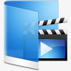 高清视觉太极蓝色视频文件夹图标高清图片