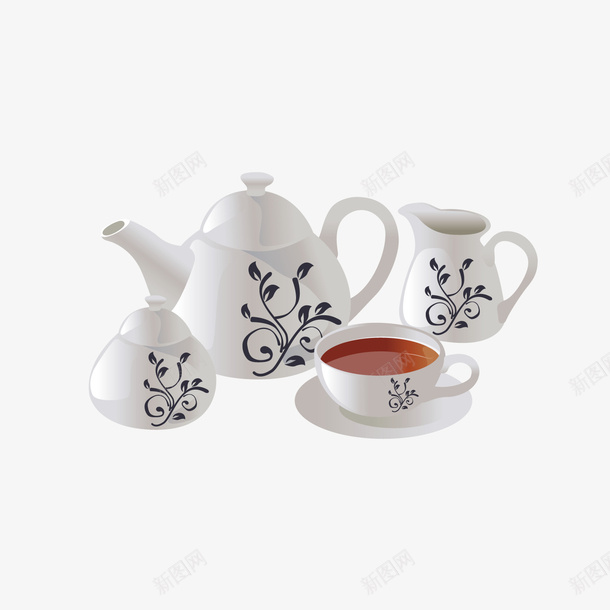 白色陶瓷茶杯器具png免抠素材_88icon https://88icon.com 光泽 反光 图案 渐变 白色 纹理 花纹 茶水 质感