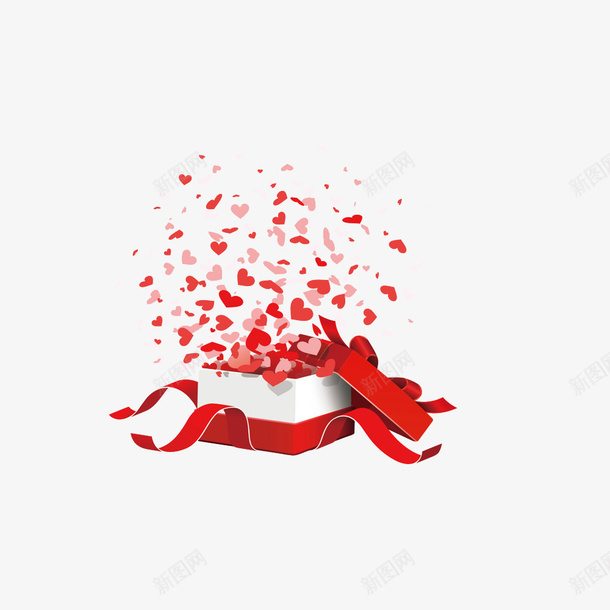 手绘创意打开的礼物盒png免抠素材_88icon https://88icon.com 创意 卡通手绘 水彩 爱心 盒子 礼物 礼盒 红色 绸带