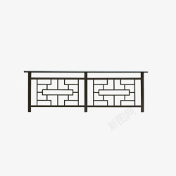 中式雕花护栏中式铁围栏高清图片