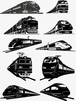 速度线黑白黑白火车矢量图高清图片