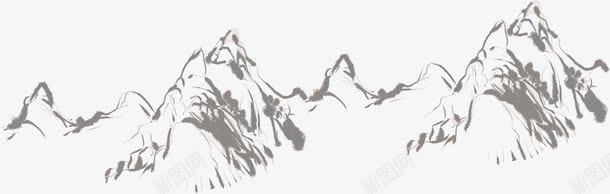 重峦叠嶂的水墨山水风格png免抠素材_88icon https://88icon.com 山水 水墨 重峦叠嶂 风格