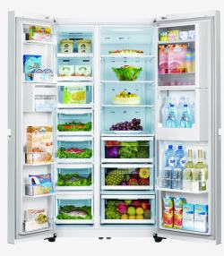 家用电器素材打开的冰箱高清图片