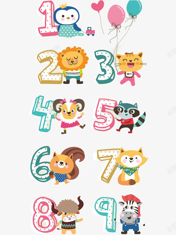 创意数字png免抠素材_88icon https://88icon.com 创意 动物 卡通 宠物 手绘 数字 气球 水彩