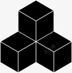 立体图形设计黑色几何立体图形高清图片