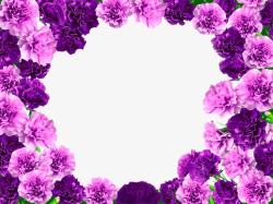 紫色浪漫唯美花朵植物边框素材