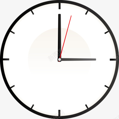 梅花简笔画透明png卡通3点钟的时钟图图标图标