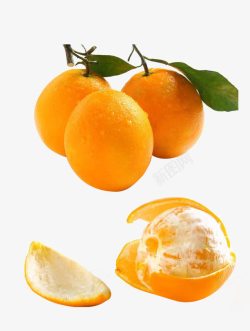 剥皮的橙子素材