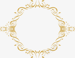 金色复古花纹装饰边框矢量图素材