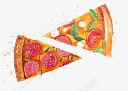 意大利披萨手绘披萨美食意大利高清图片