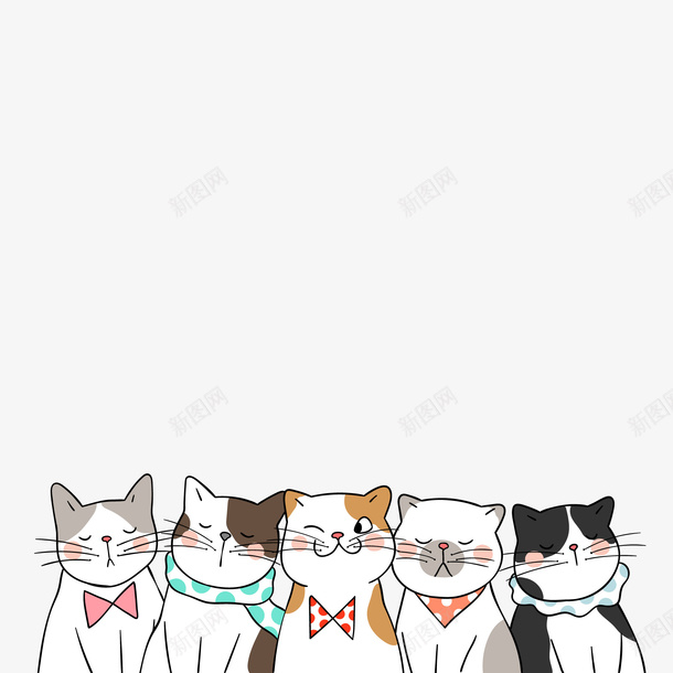 手绘可爱的宠物猫咪png免抠素材_88icon https://88icon.com 创意 动物设计 卡通 可爱 宠物 手绘 猫咪