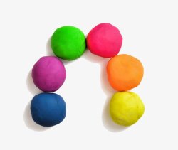 七彩颜料块彩色橡皮泥块颜料球美术用具实物高清图片
