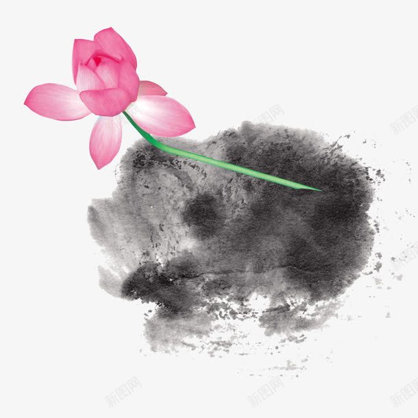黑色水墨png免抠素材_88icon https://88icon.com 光泽 天然 植物 水墨 渐变 红色 美景 自然 荷花 黑色