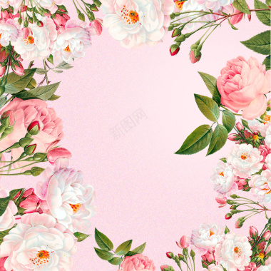 清新花朵粉色化妆品PSD分层主图背景背景