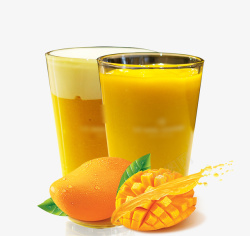 芒果榨汁小清新果汁素材