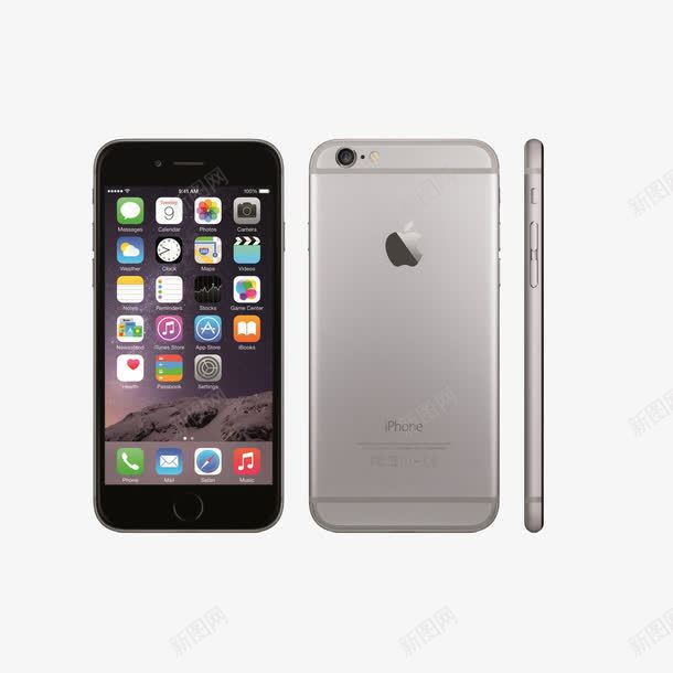 手机效果元素png免抠素材_88icon https://88icon.com iPhone6 iPhone6模板 产品实物 免费下载 手机 模型 灰色 苹果