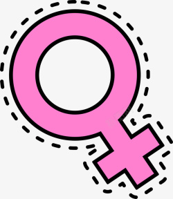卡通粉色女生标志符号素材