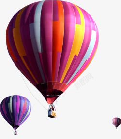 紫色创意手绘热气球素材