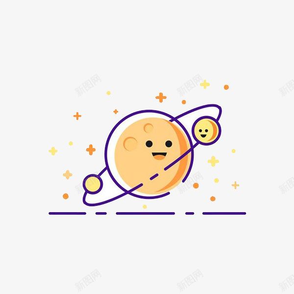 奥妙的宇宙mbe风格png免抠素材_88icon https://88icon.com mbe风格 可爱 图形 圆形 地球 宇宙 星星 线条